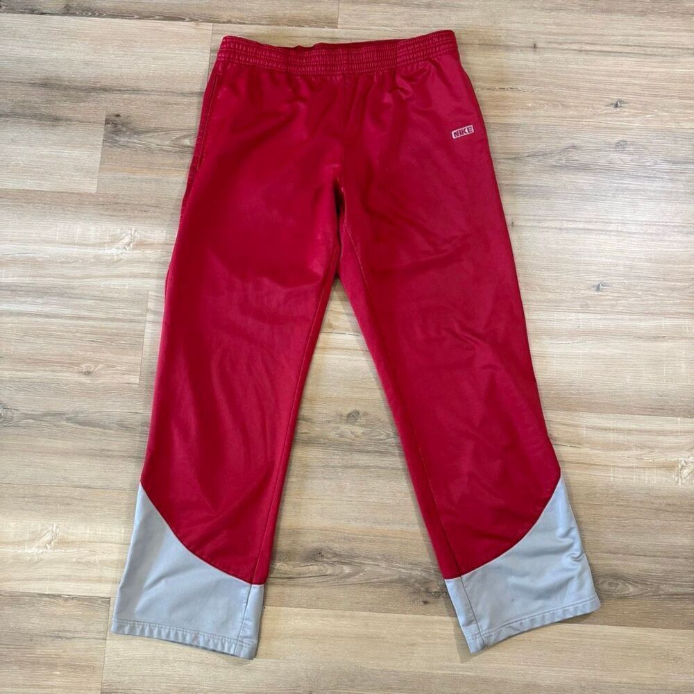 Y2K Nike SB Red And Gray Track Pants Dunk Silhouette Tag Size XXL Vintage Rare